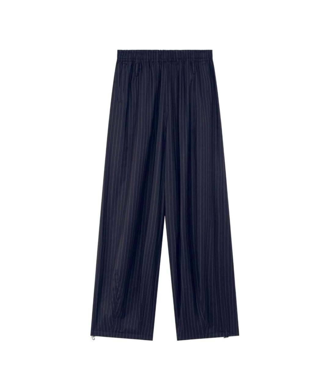 THE FRANKIE SHOP Синие полиэстеровые прямые брюки, фото 1