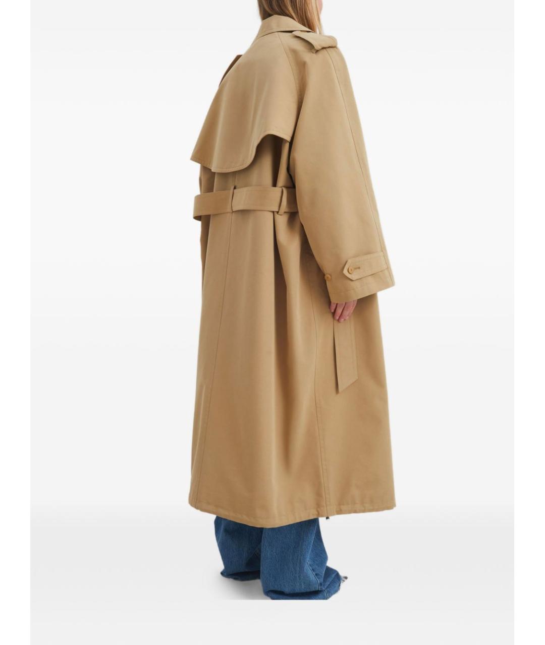 THE FRANKIE SHOP Коричневый хлопковый тренч/плащ, фото 4