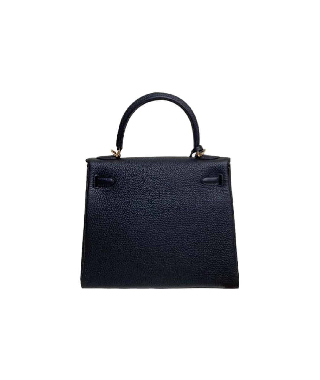 HERMES Черная кожаная сумка с короткими ручками, фото 2