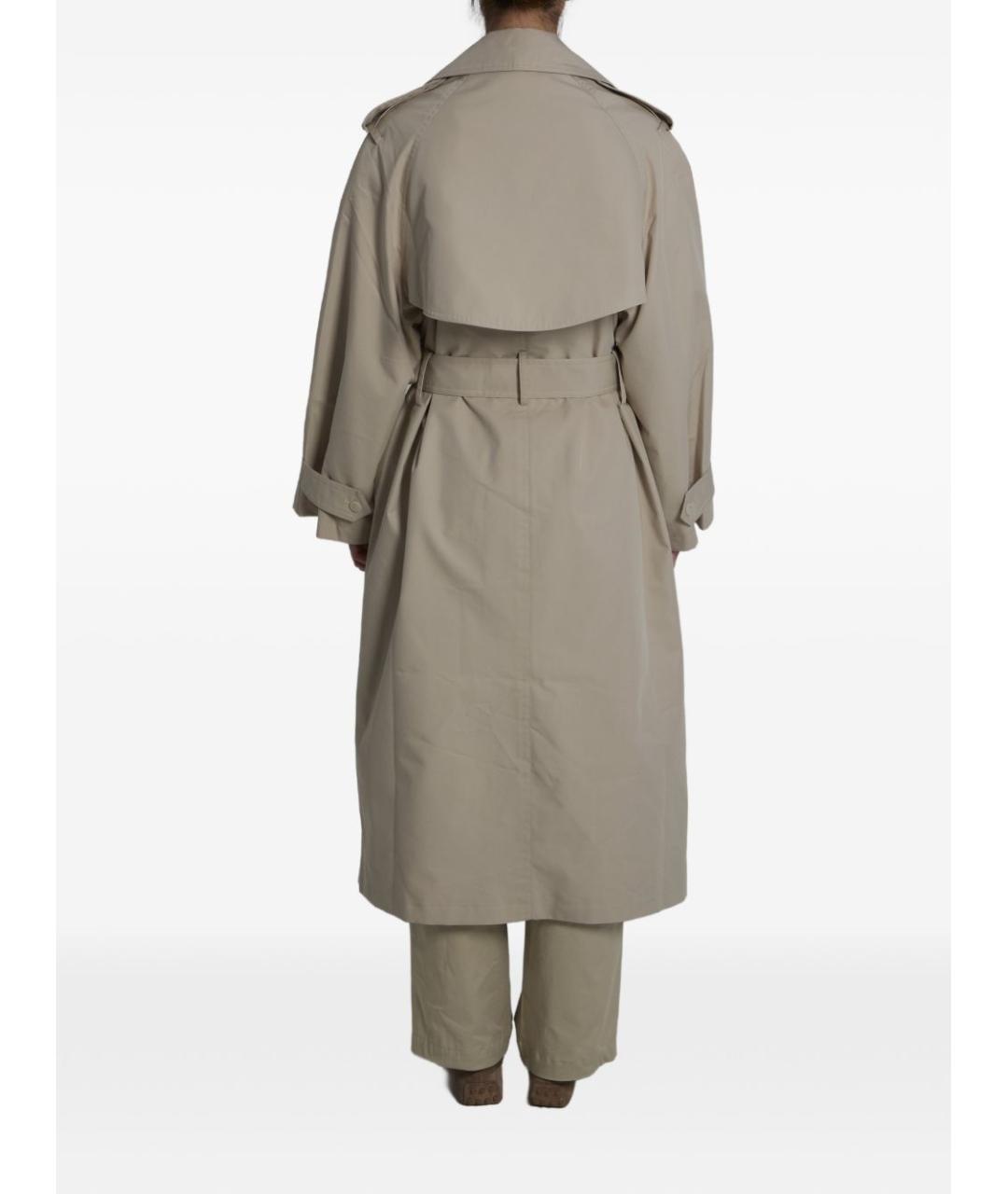 THE FRANKIE SHOP Бежевый хлопковый тренч/плащ, фото 4