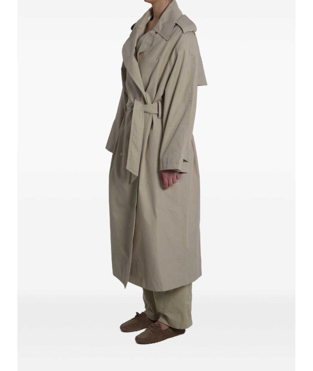 THE FRANKIE SHOP Бежевый хлопковый тренч/плащ, фото 3