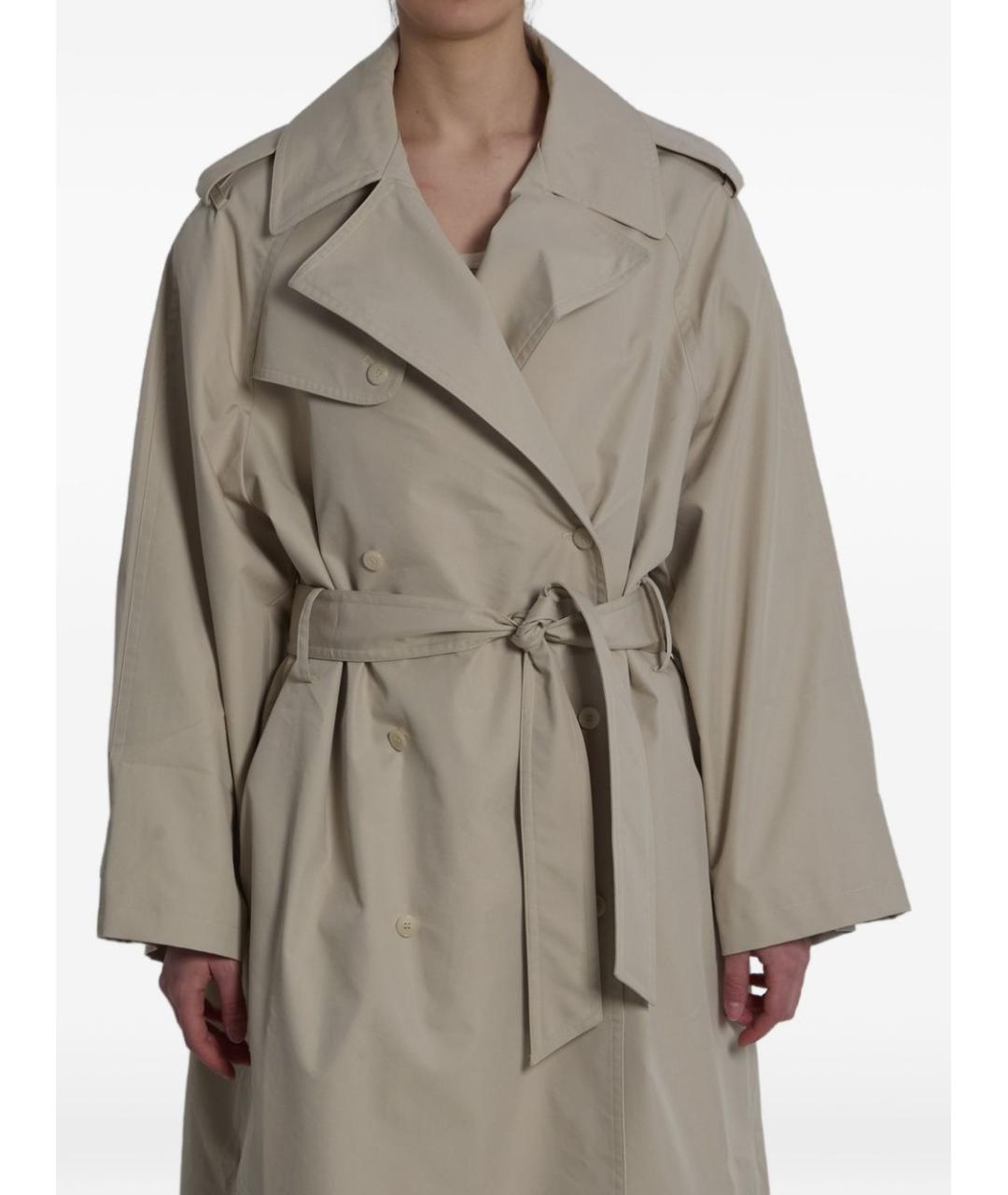 THE FRANKIE SHOP Бежевый хлопковый тренч/плащ, фото 5