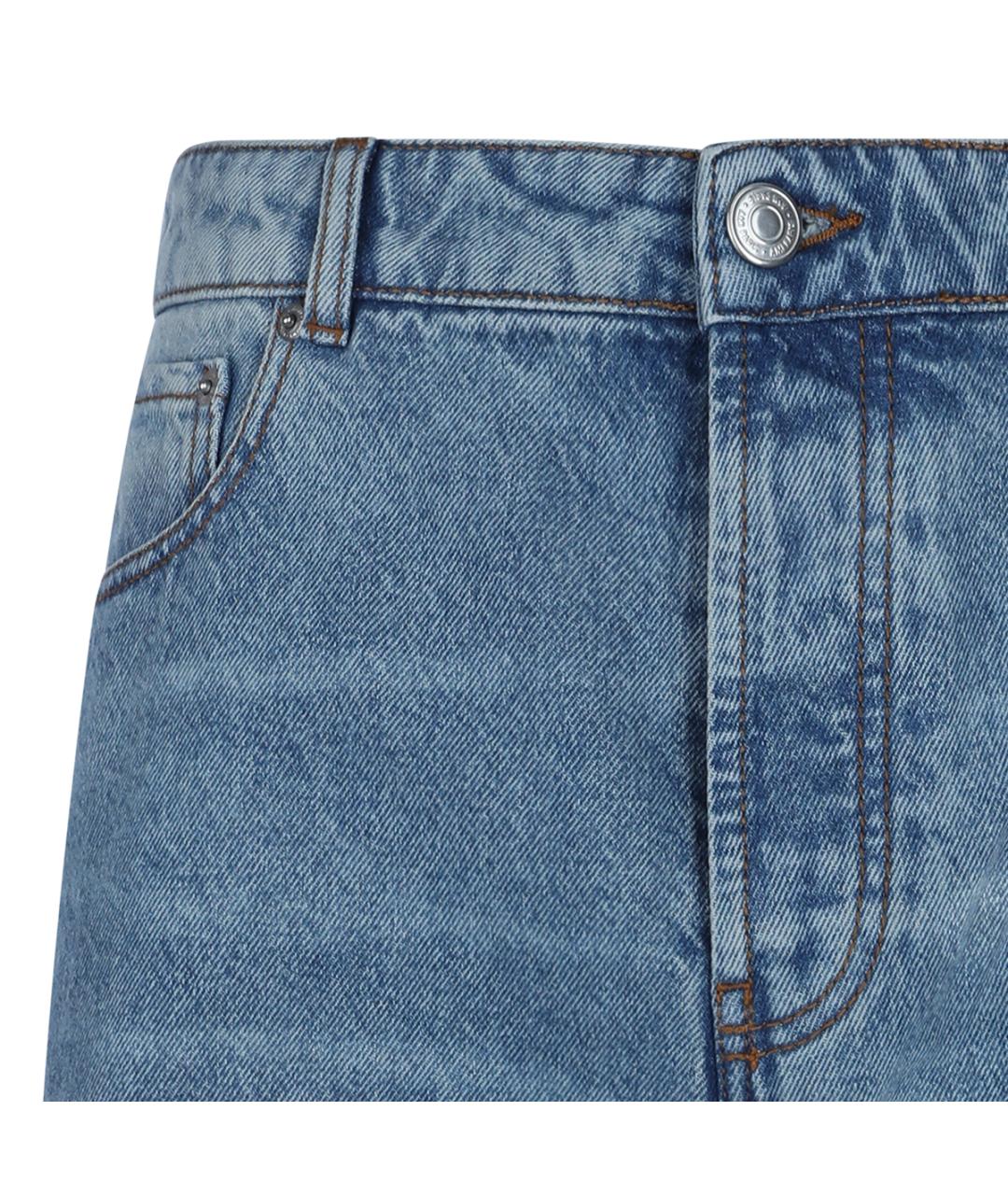 Ami Paris Синие хлопковые прямые джинсы, фото 3