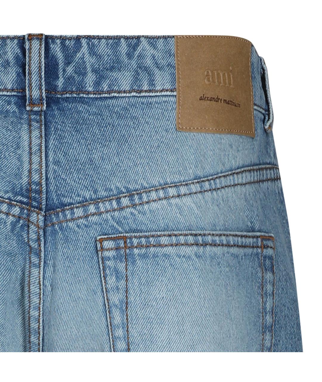 Ami Paris Синие хлопковые прямые джинсы, фото 4