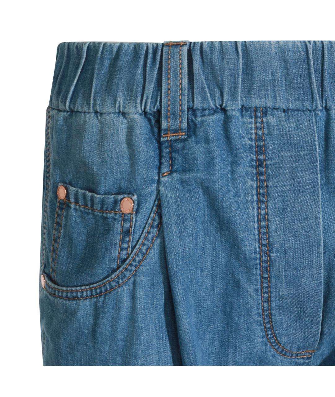 BRUNELLO CUCINELLI Голубые хлопковые прямые джинсы, фото 4