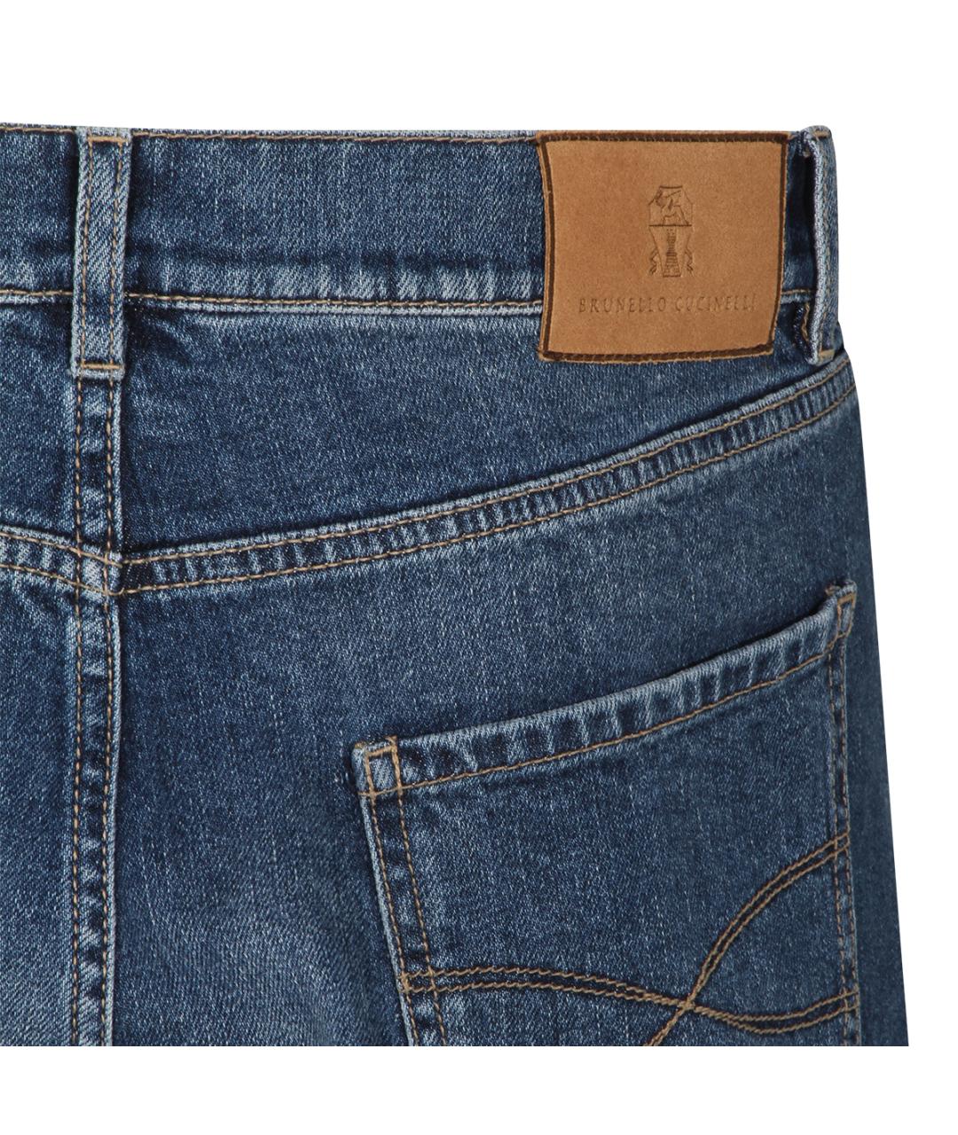 BRUNELLO CUCINELLI Синие прямые джинсы, фото 4