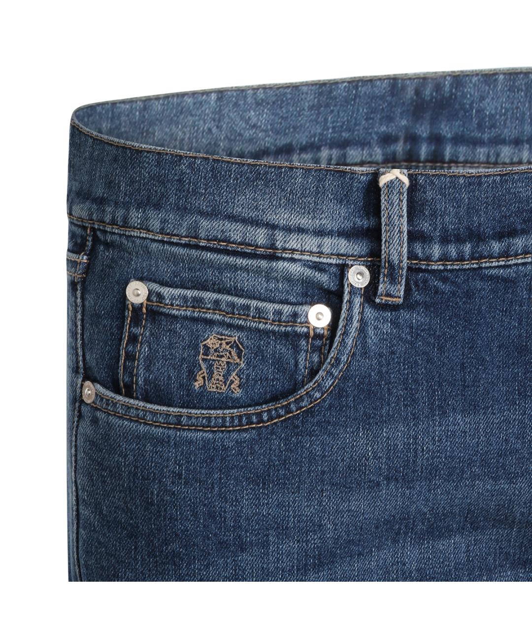 BRUNELLO CUCINELLI Синие прямые джинсы, фото 3