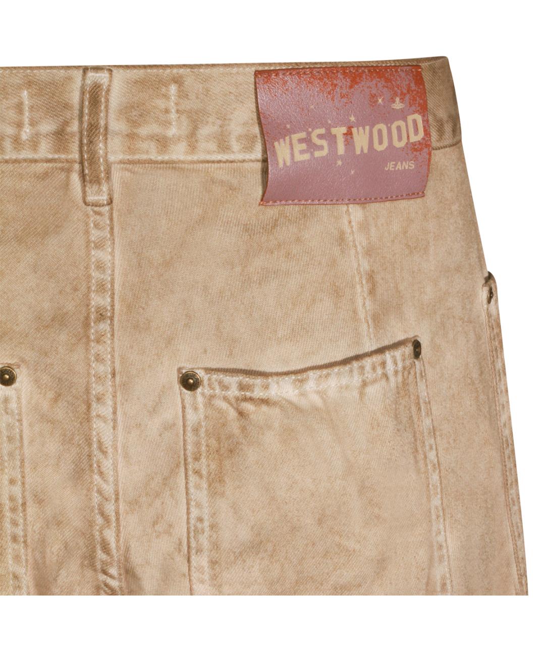 VIVIENNE WESTWOOD Бежевые хлопковые прямые джинсы, фото 4