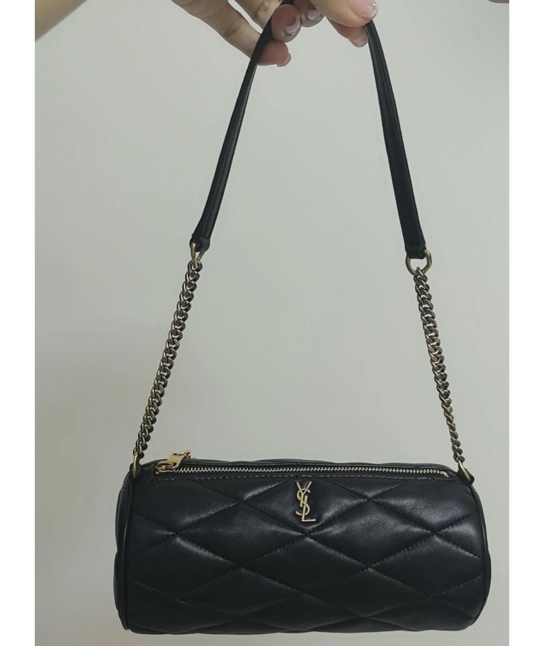 SAINT LAURENT Черная кожаная сумка через плечо, фото 4