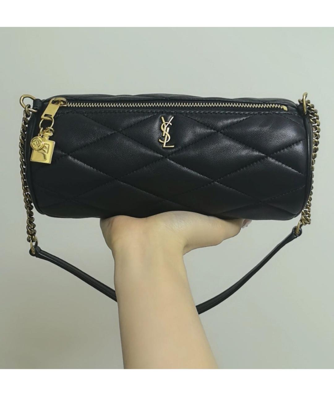 SAINT LAURENT Черная кожаная сумка через плечо, фото 3