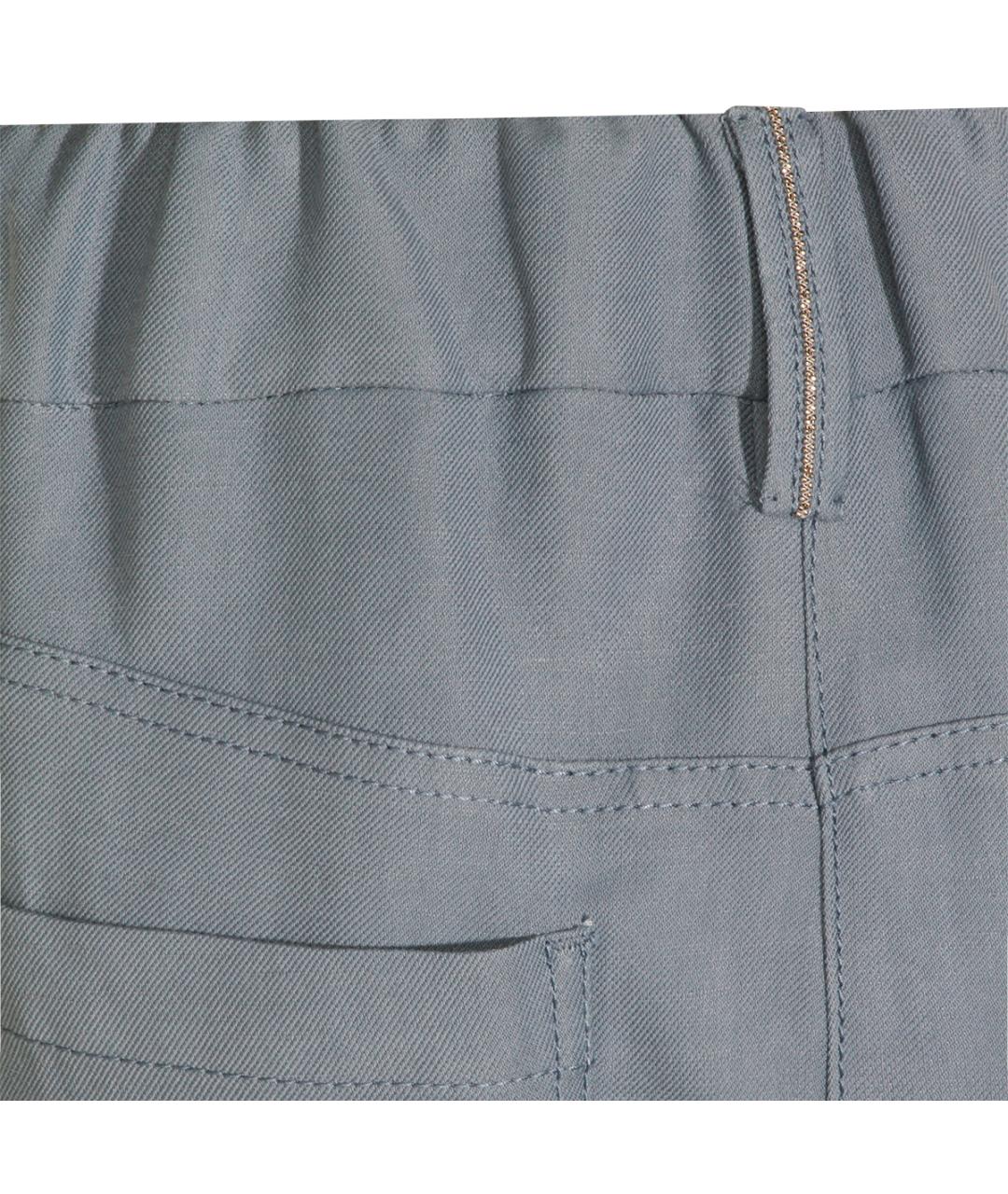 BRUNELLO CUCINELLI Синие вискозные прямые брюки, фото 6