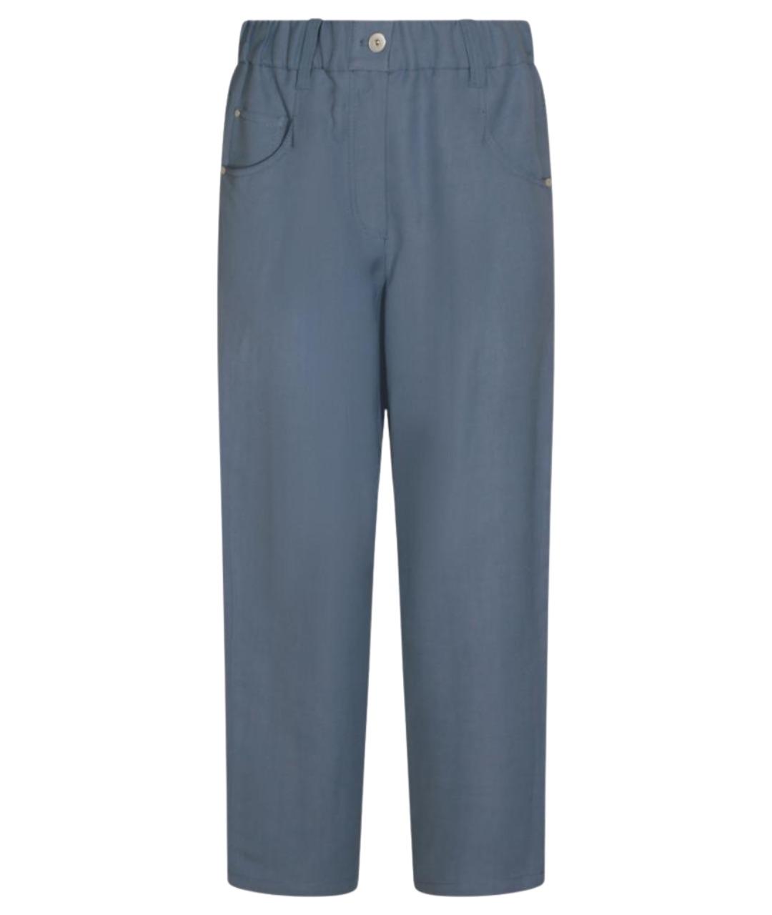 BRUNELLO CUCINELLI Синие вискозные прямые брюки, фото 1