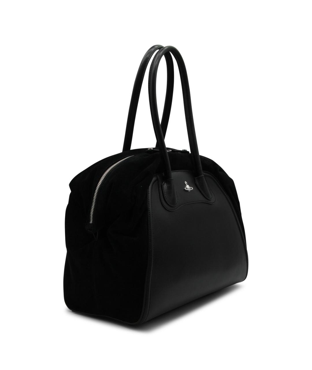 VIVIENNE WESTWOOD Черная замшевая сумка тоут, фото 2