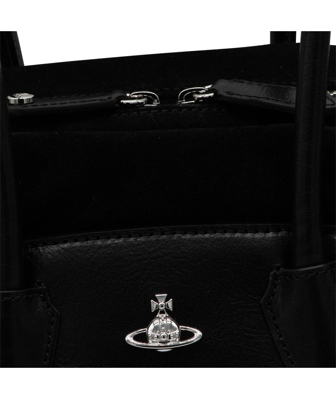 VIVIENNE WESTWOOD Черная замшевая сумка тоут, фото 4