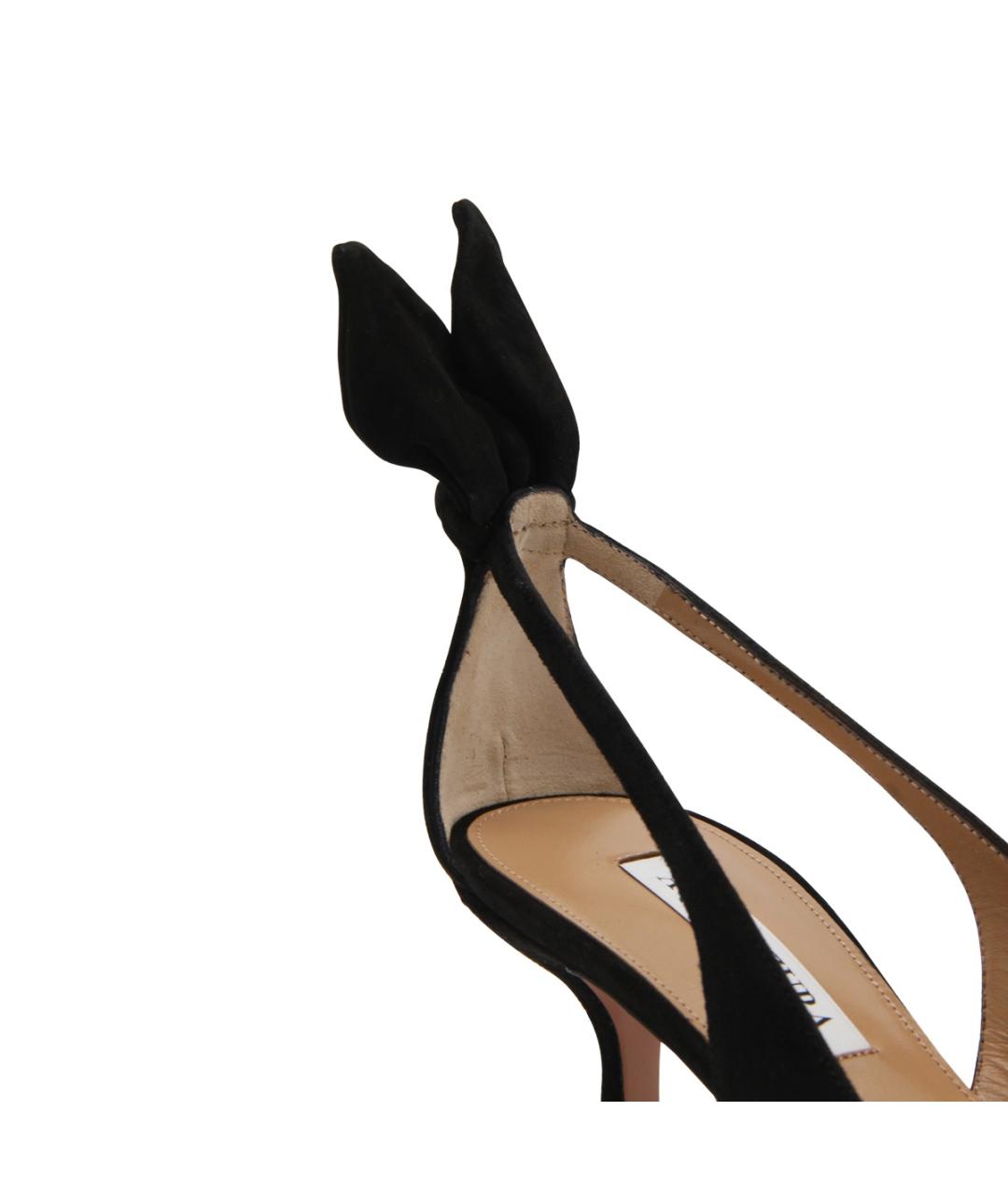 AQUAZZURA Черные замшевые туфли, фото 4