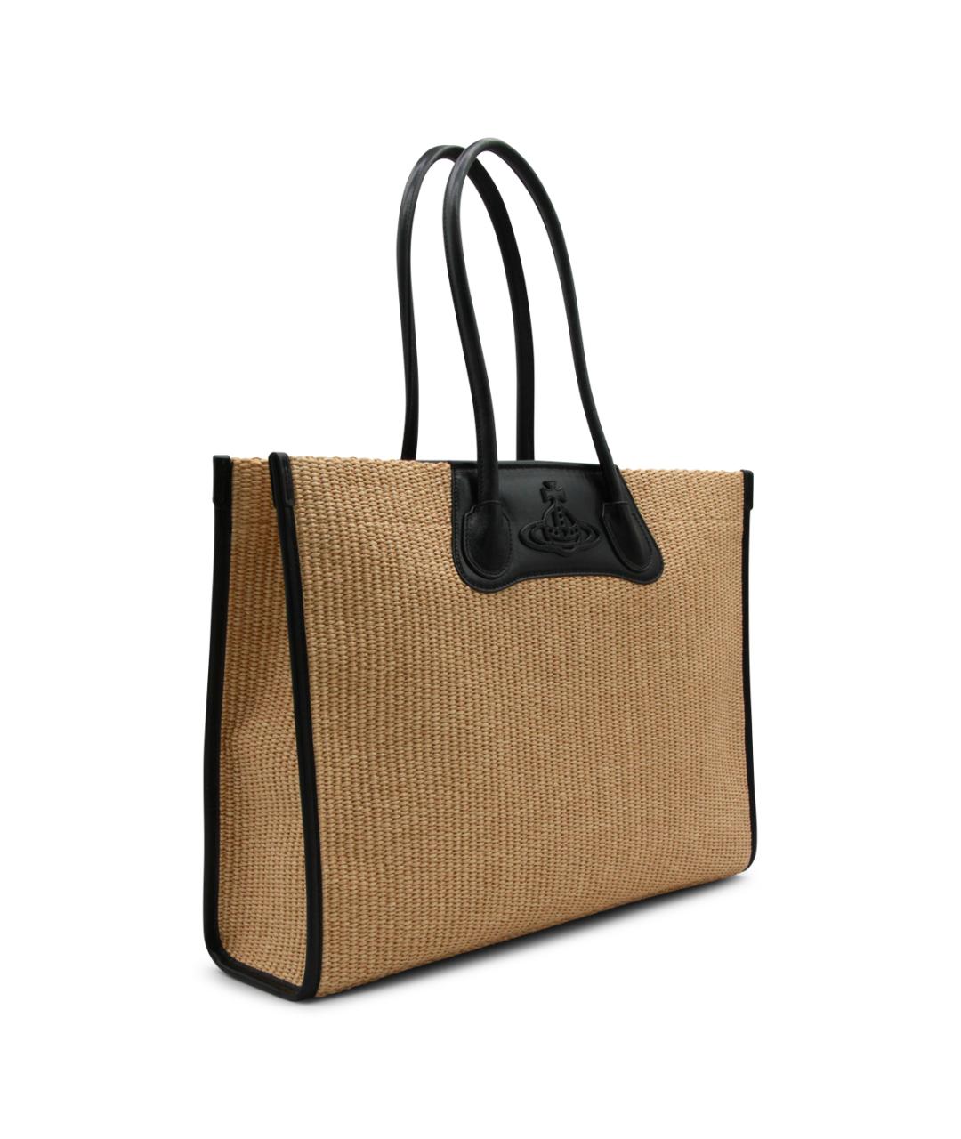 VIVIENNE WESTWOOD Бежевая пелетеная сумка тоут, фото 2