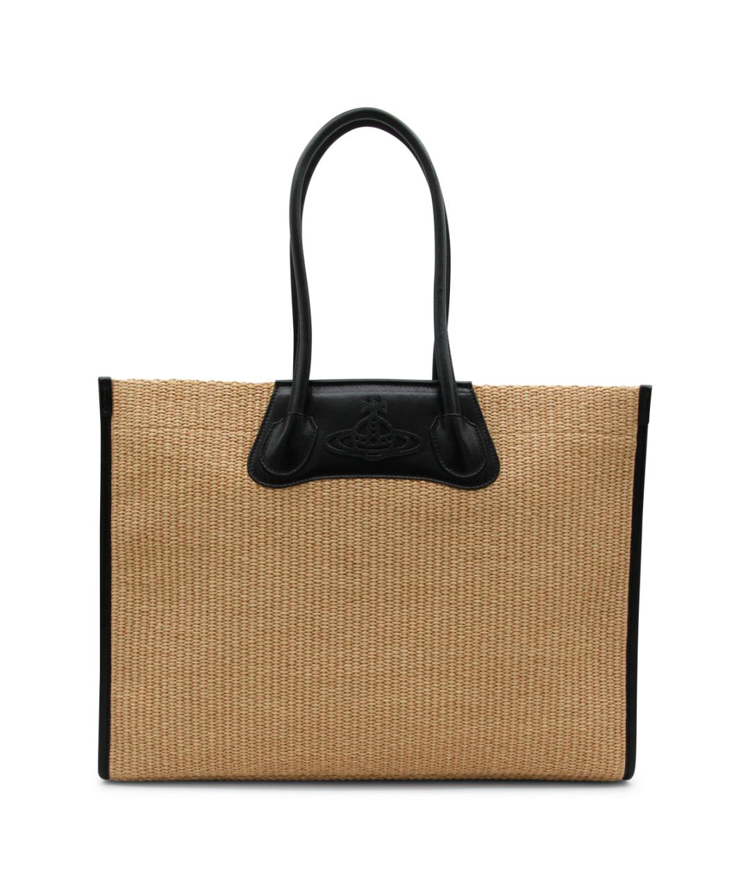 VIVIENNE WESTWOOD Бежевая пелетеная сумка тоут, фото 1