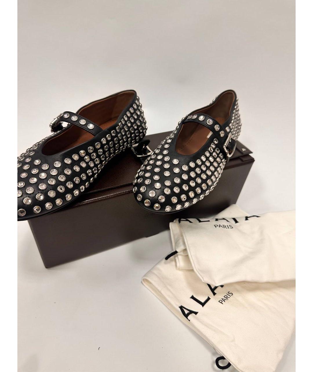 ALAIA Черные кожаные балетки, фото 6