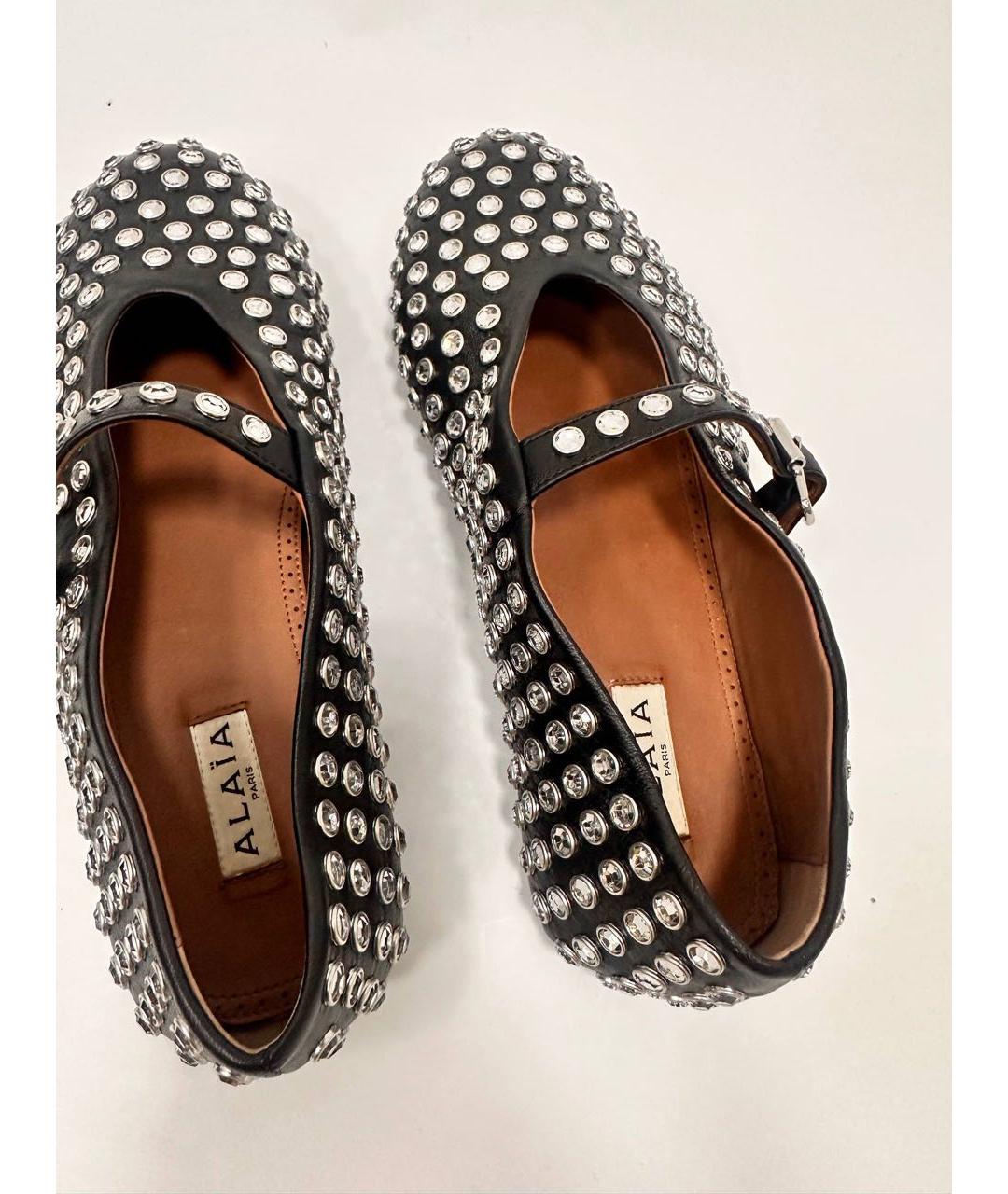 ALAIA Черные кожаные балетки, фото 3