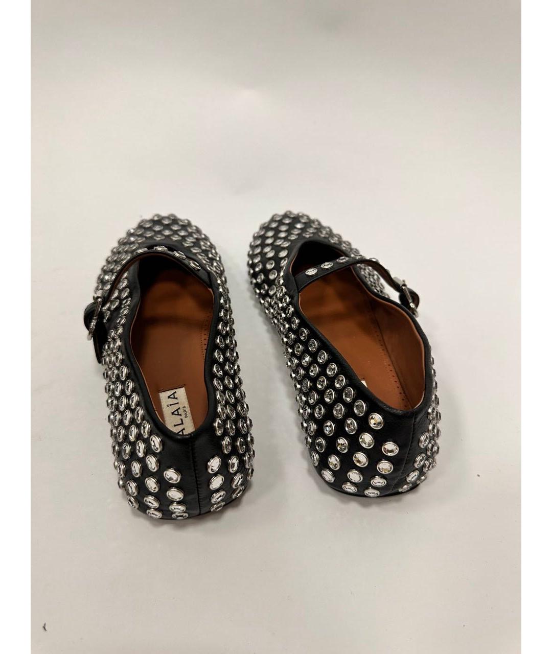 ALAIA Черные кожаные балетки, фото 4