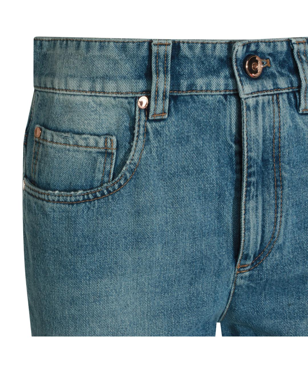 BRUNELLO CUCINELLI Синие хлопковые прямые джинсы, фото 4