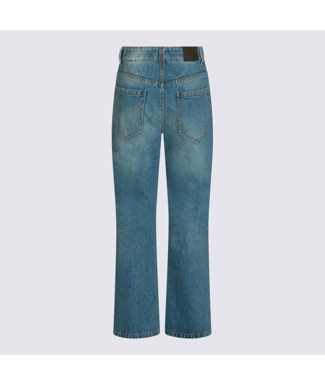 BRUNELLO CUCINELLI Синие хлопковые прямые джинсы, фото 3