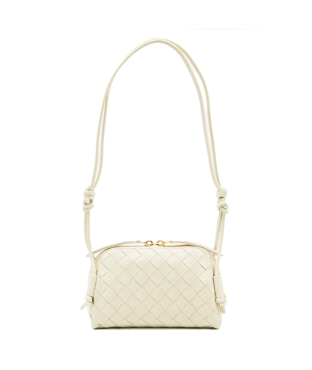 BOTTEGA VENETA Бежевая кожаная сумка через плечо, фото 1