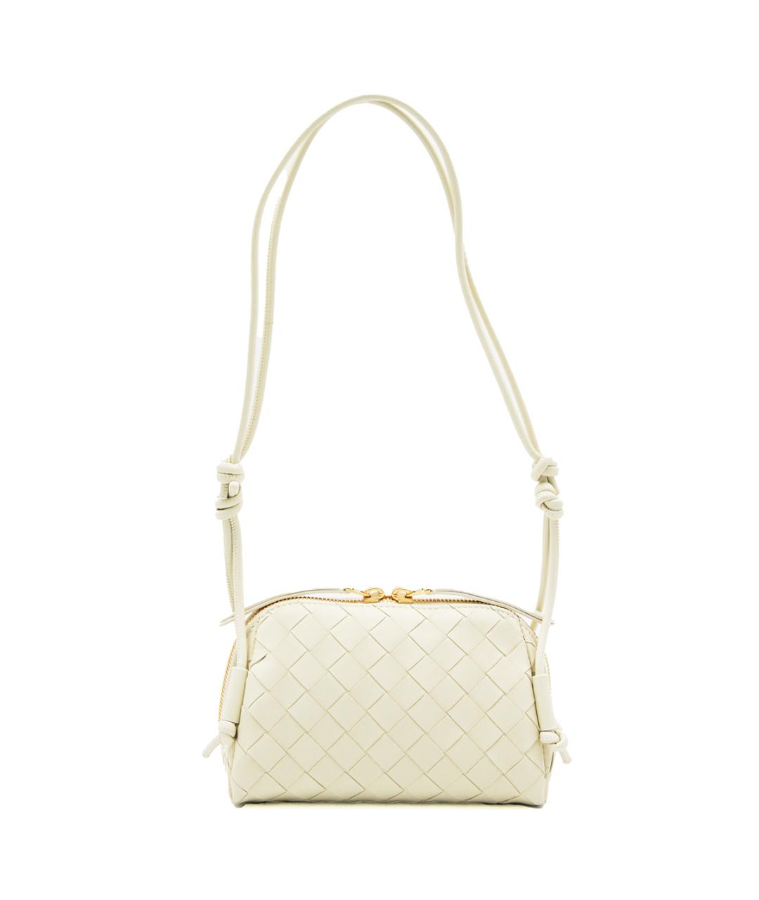 BOTTEGA VENETA Бежевая кожаная сумка через плечо, фото 3