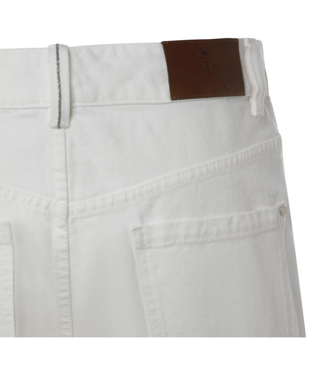 BRUNELLO CUCINELLI Белые прямые брюки, фото 4