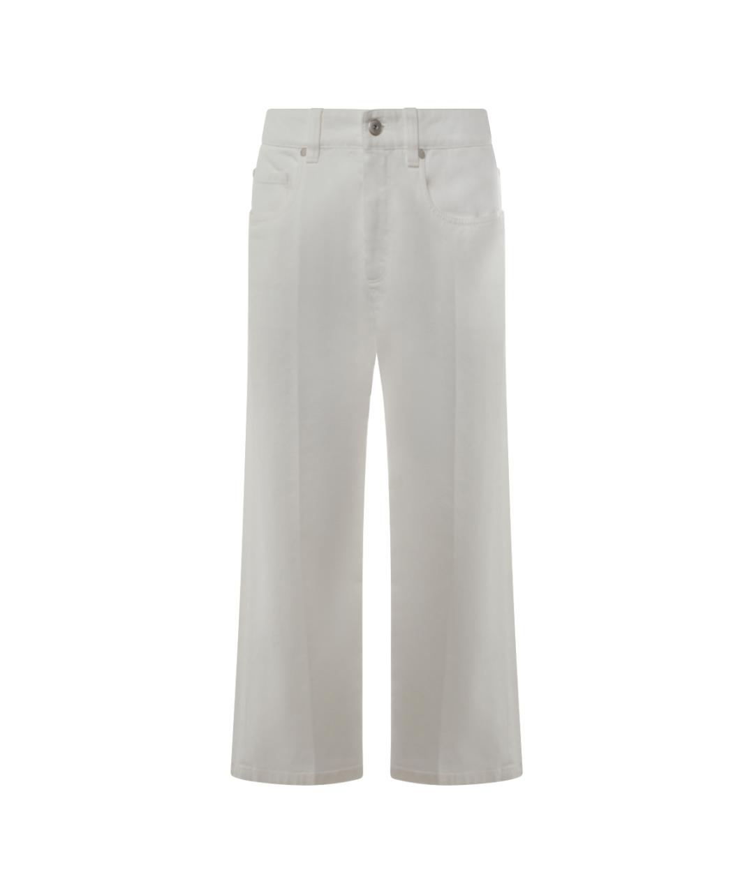 BRUNELLO CUCINELLI Белые прямые брюки, фото 1