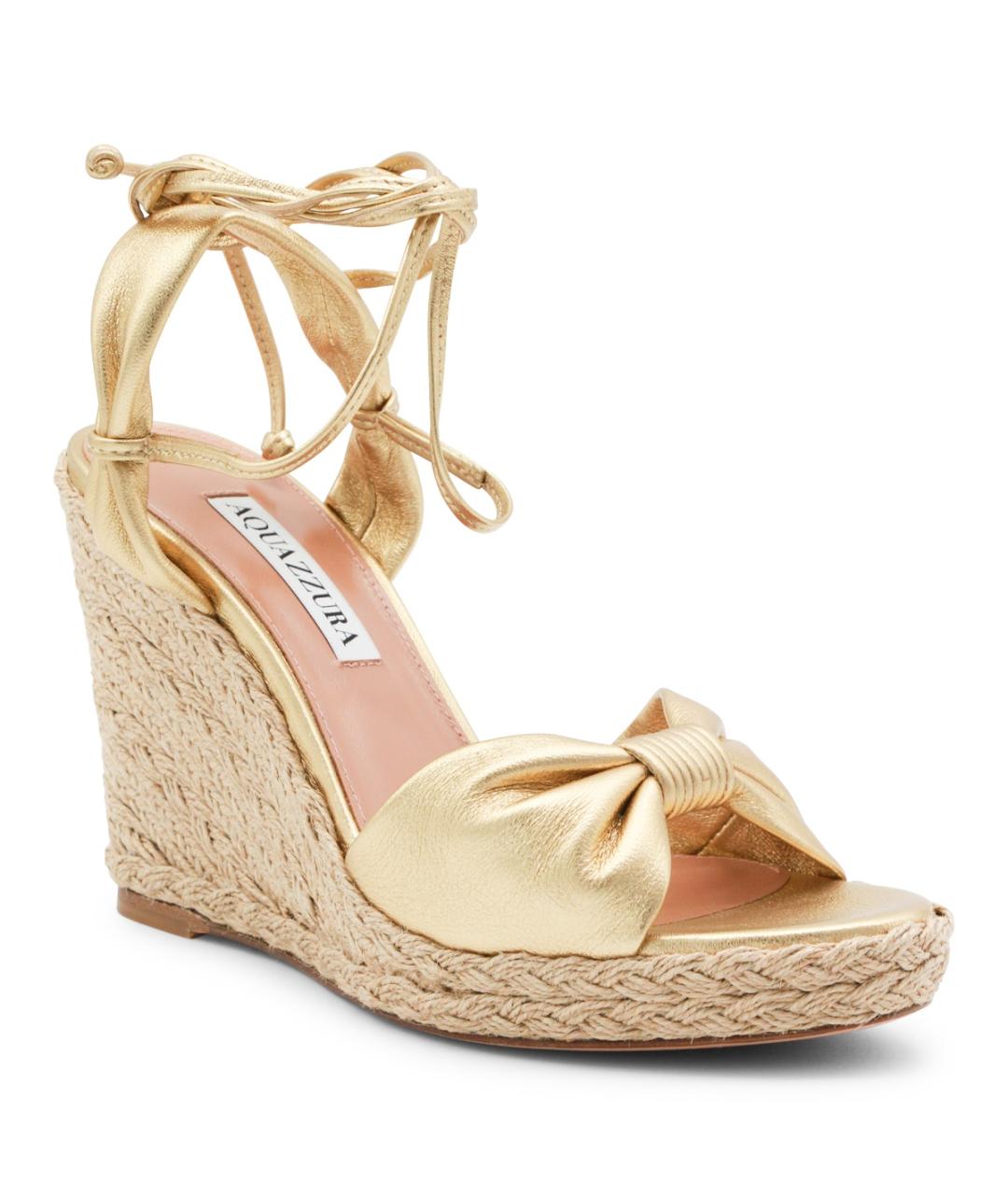 AQUAZZURA Золотые босоножки, фото 2