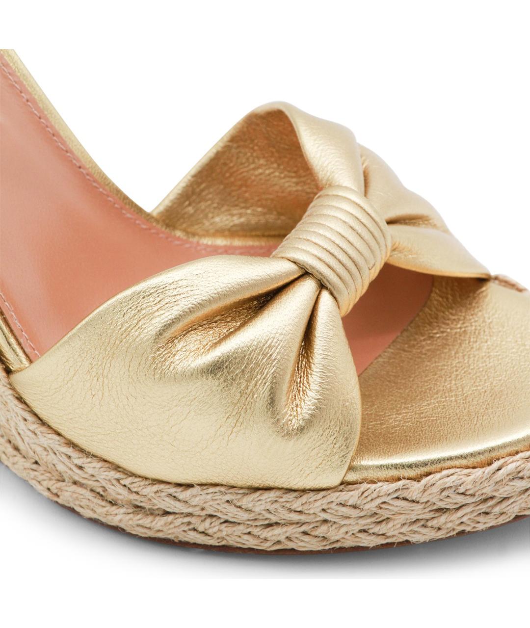 AQUAZZURA Золотые босоножки, фото 4