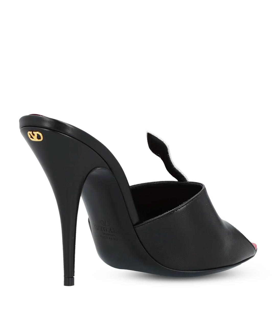 VALENTINO Черные кожаные босоножки, фото 3