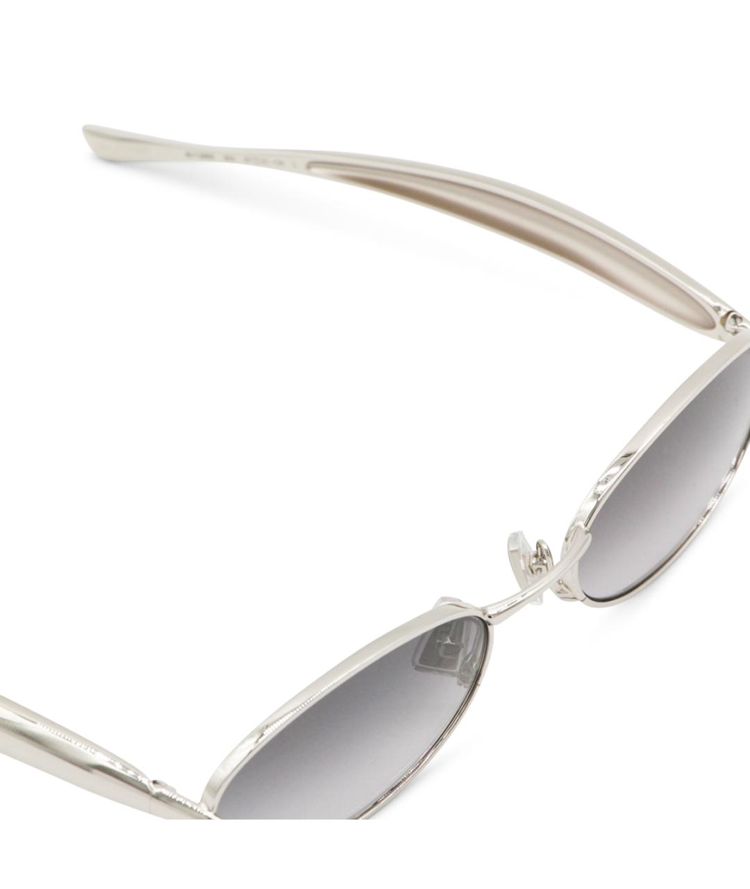 BOTTEGA VENETA Серебряные металлические солнцезащитные очки, фото 3