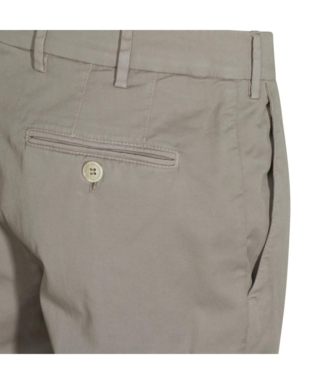 BRUNELLO CUCINELLI Бежевые хлопковые повседневные брюки, фото 4