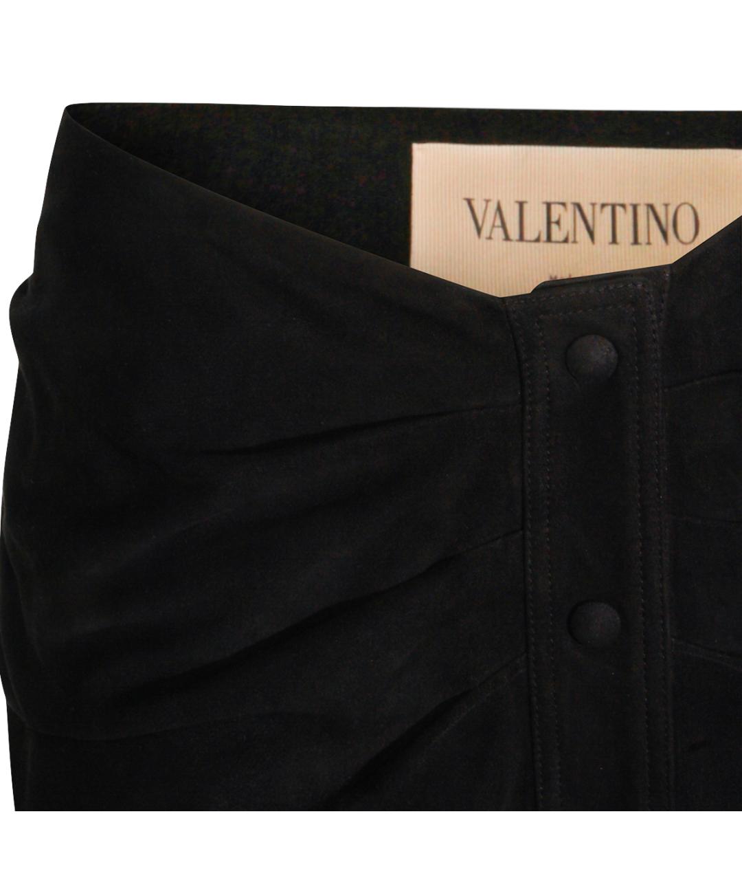 VALENTINO Черная шелковая юбка миди, фото 3