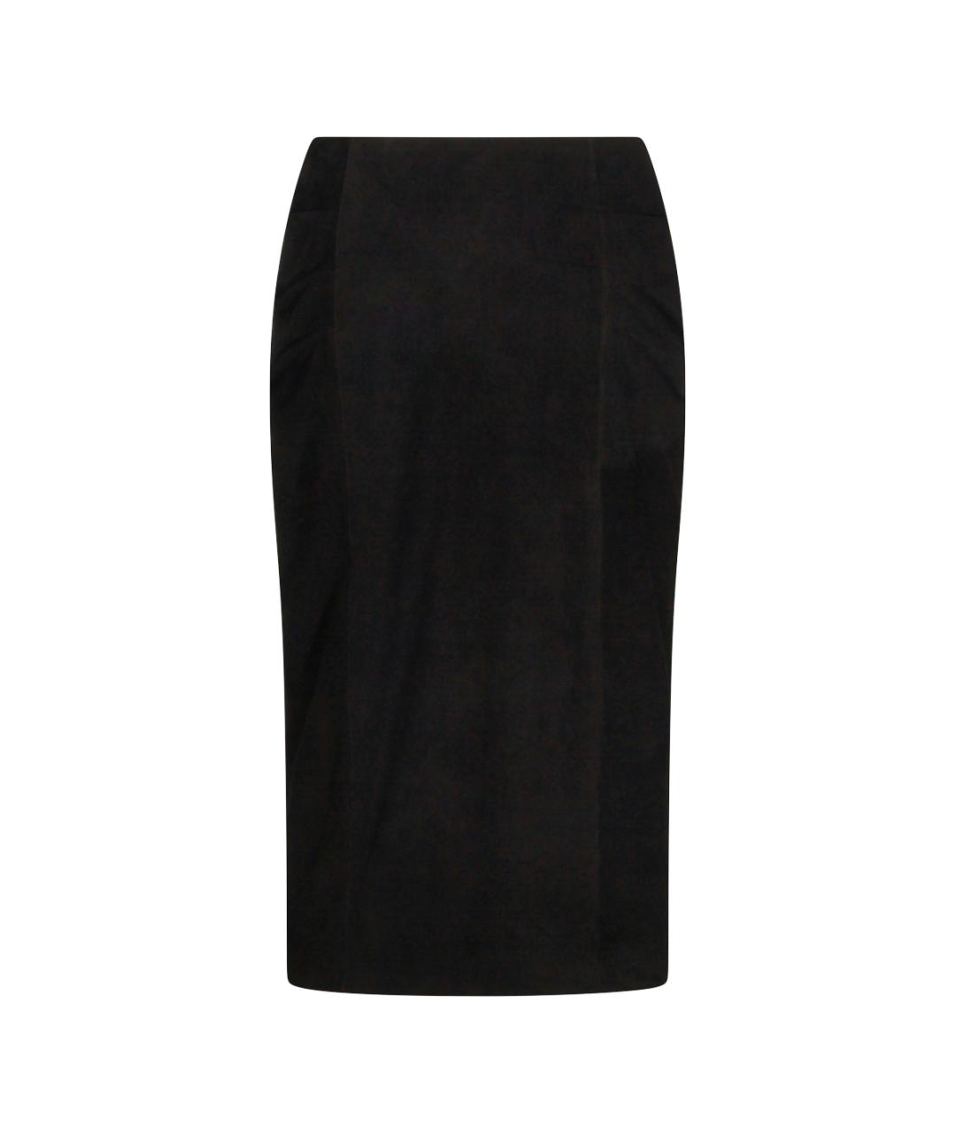 VALENTINO Черная шелковая юбка миди, фото 2