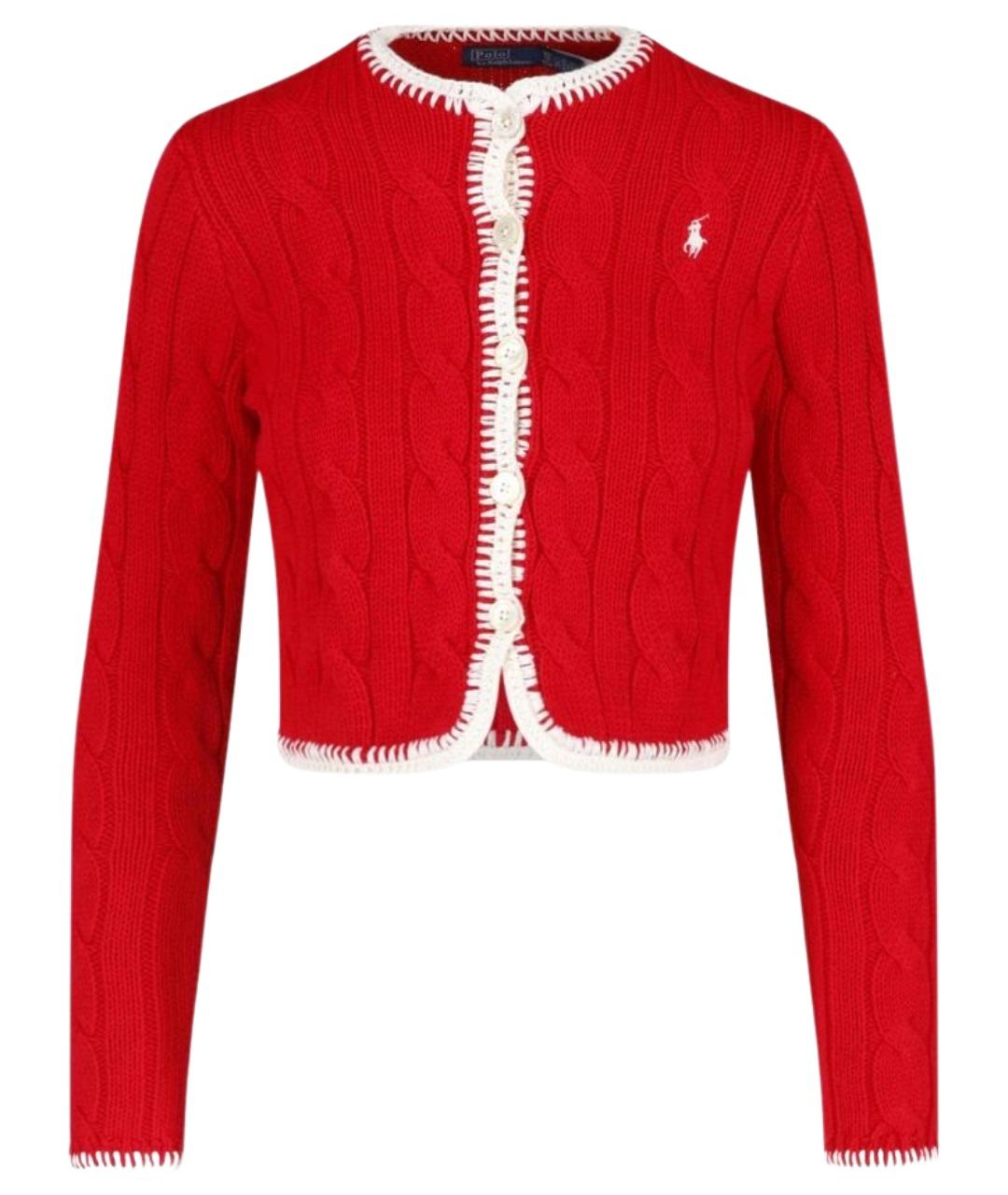 POLO RALPH LAUREN Красный хлопковый кардиган, фото 1