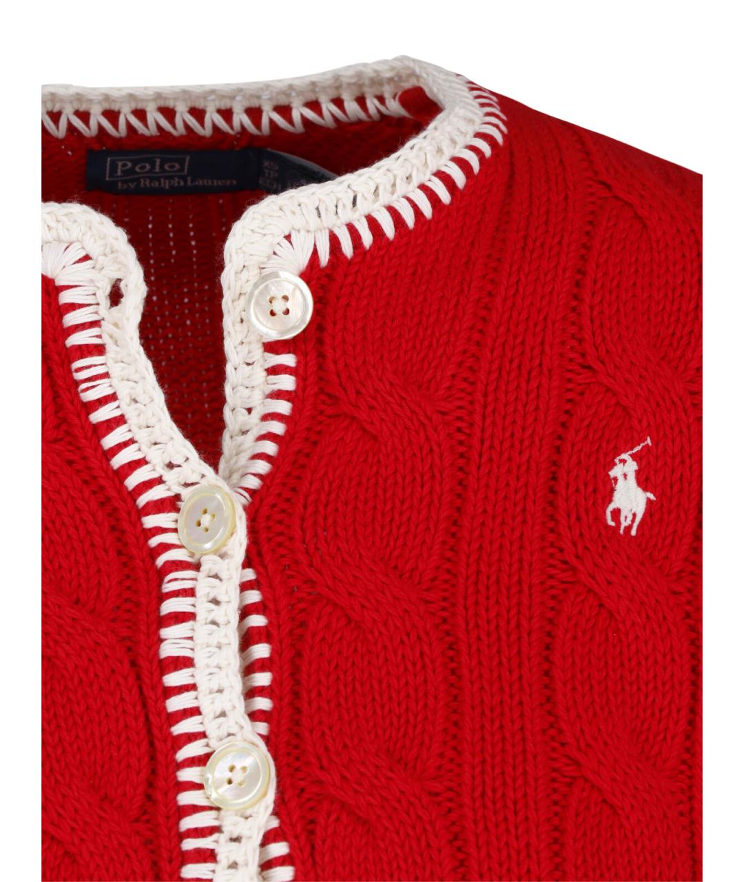POLO RALPH LAUREN Красный хлопковый кардиган, фото 3