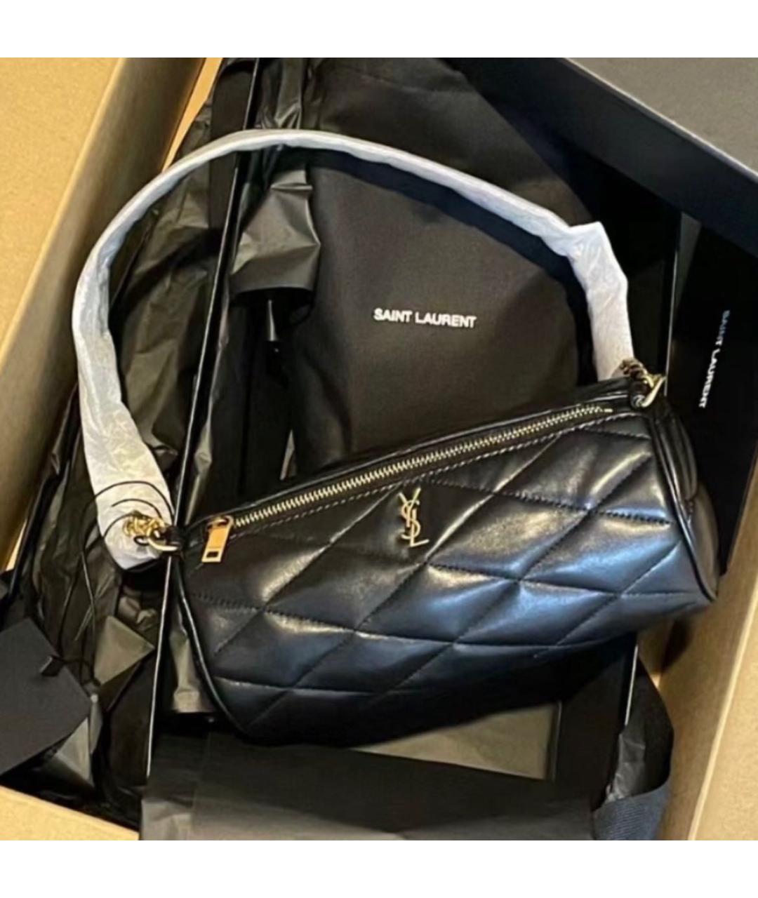 SAINT LAURENT Черная кожаная сумка через плечо, фото 3