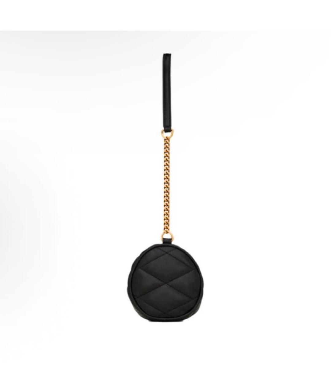 SAINT LAURENT Черная кожаная сумка через плечо, фото 2