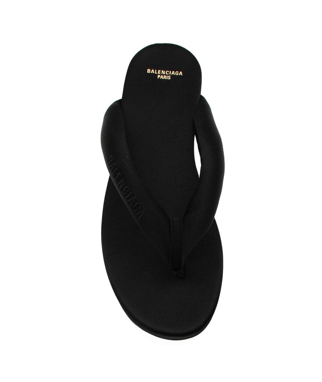 BALENCIAGA Черные текстильные шлепанцы, фото 4