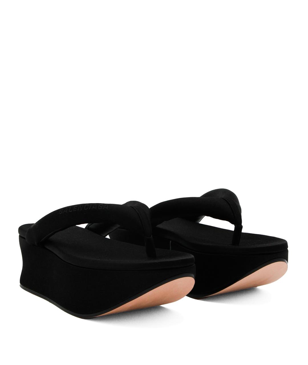 BALENCIAGA Черные текстильные шлепанцы, фото 2