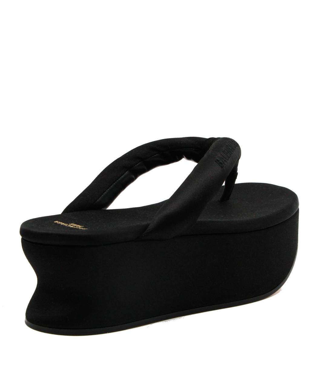 BALENCIAGA Черные текстильные шлепанцы, фото 3