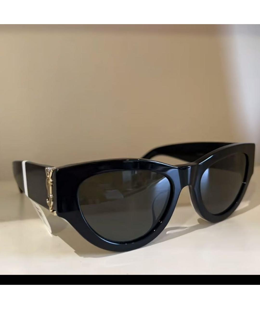 SAINT LAURENT Черные пластиковые солнцезащитные очки, фото 2