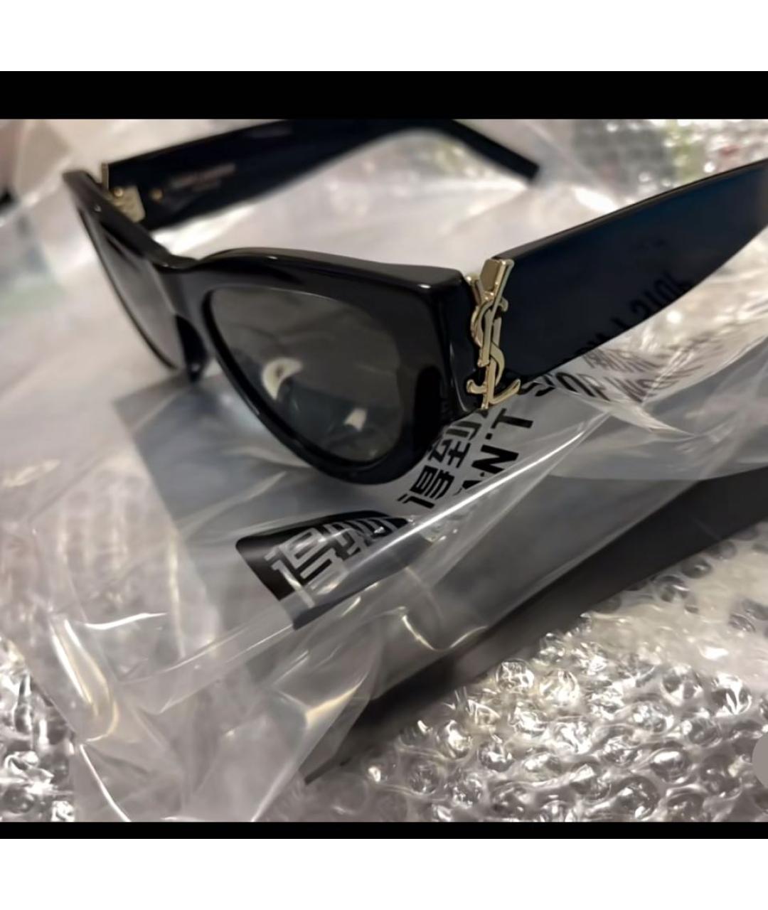 SAINT LAURENT Черные пластиковые солнцезащитные очки, фото 3