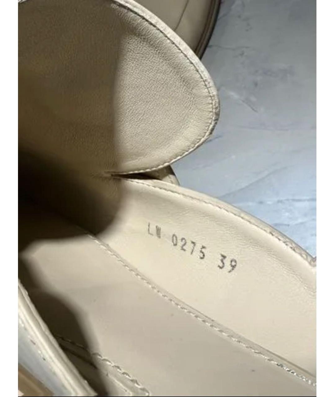 LOUIS VUITTON Бежевые нубуковые лоферы, фото 8