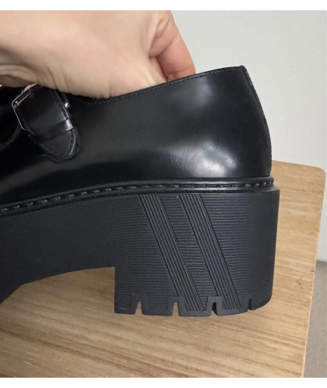 HERMES Черные кожаные туфли, фото 5