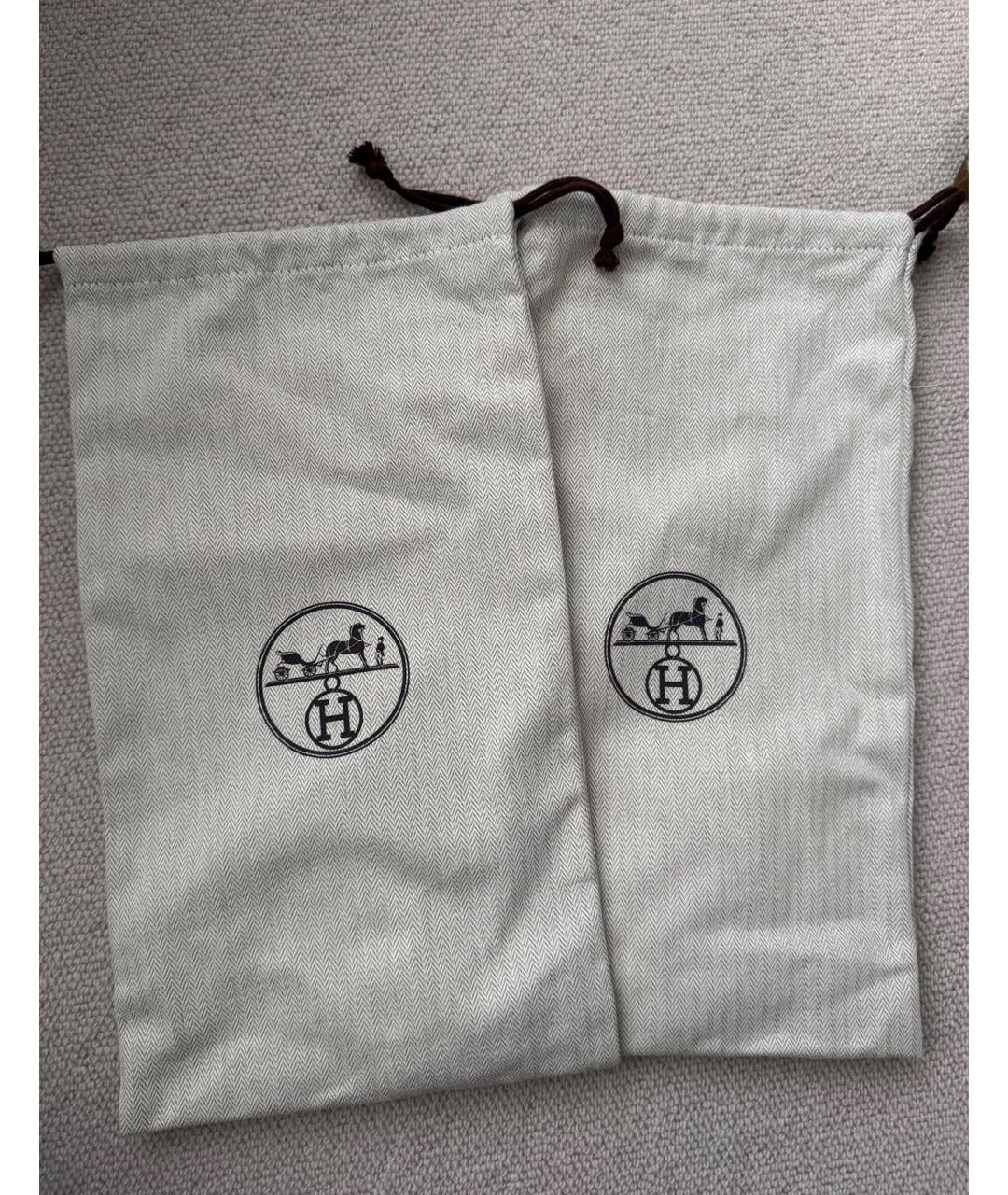 HERMES Черные кожаные туфли, фото 7