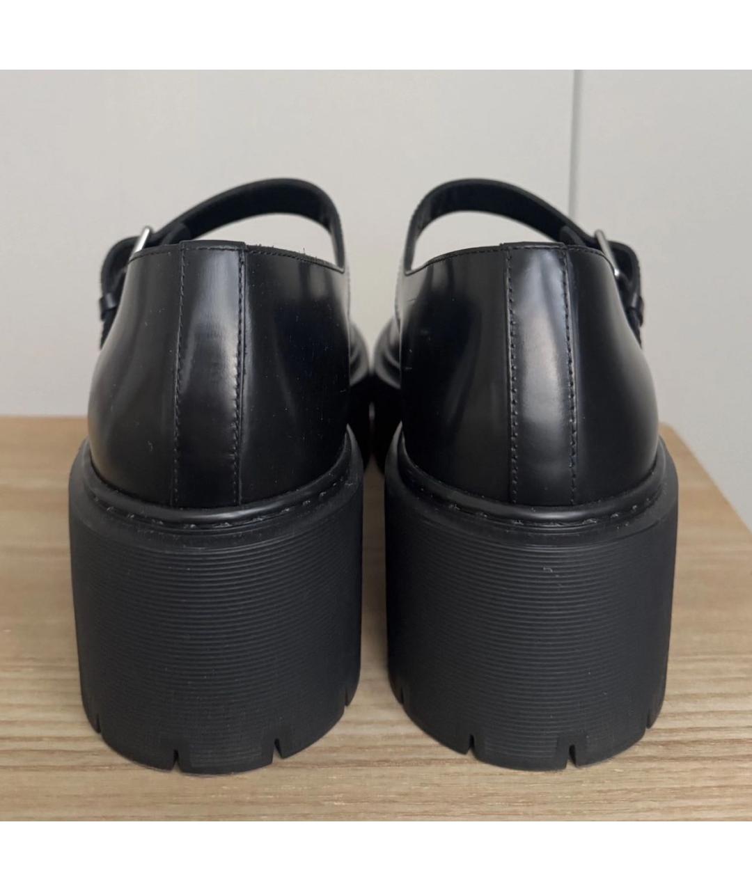 HERMES Черные кожаные туфли, фото 4